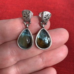 Handcrafted Crystal & Silver Drop Earrings